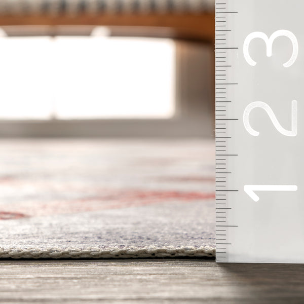 Nuloom Meg Diamond Stain-Resistant Machine Washable Area Rug Ivory Multi