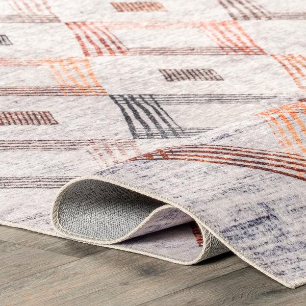 Nuloom Meg Diamond Stain-Resistant Machine Washable Area Rug Ivory Multi