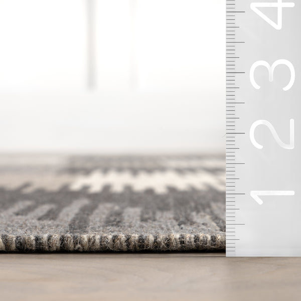 Nuloom Memento Abstract Reversible Wool Area Rug Charcoal