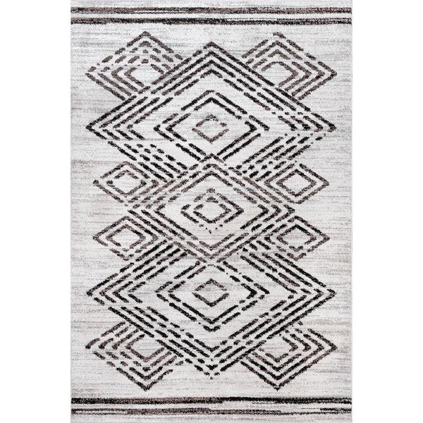 nuloom Merri Distressed Geometric Cotton Blend Area Rug Beige