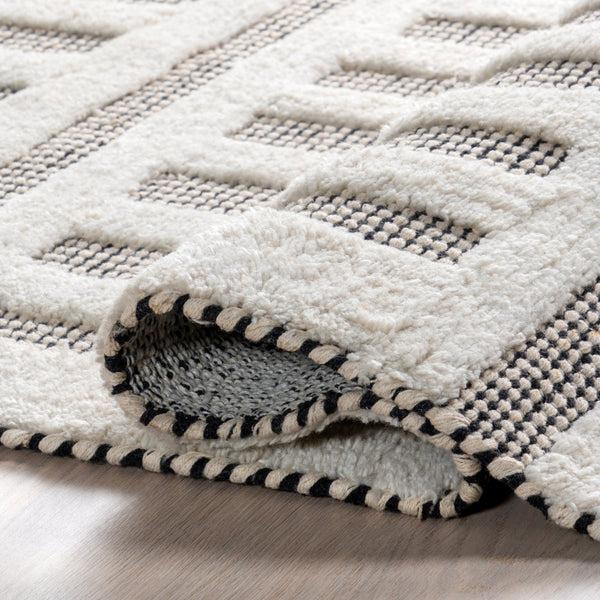 Nuloom Merrick Tasseled Cotton And Wool Area Rug Black