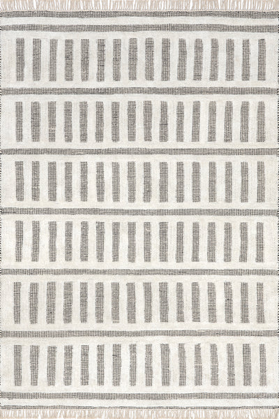 nuloom Merrick Tasseled Cotton and Wool Area Rug Black