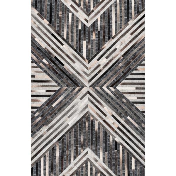 nuloom Mikah Leather Modern Centerpiece Area Rug Gray