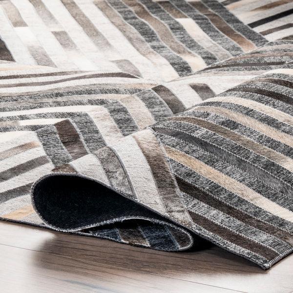 Nuloom Mikah Leather Modern Centerpiece Area Rug Gray