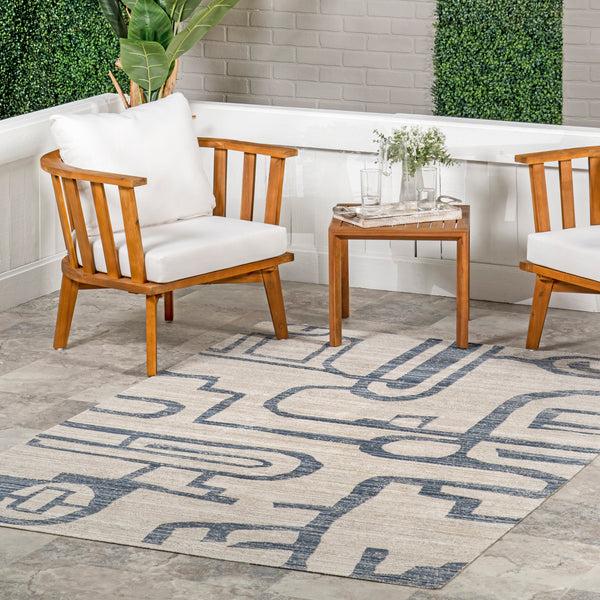 Nuloom Milani Contemporary Machine Washable Indoor/Outdoor Area Rug Blue