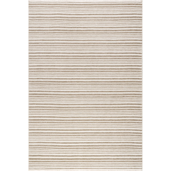 nuloom Millicent Striped Machine Washable Area Rug Taupe