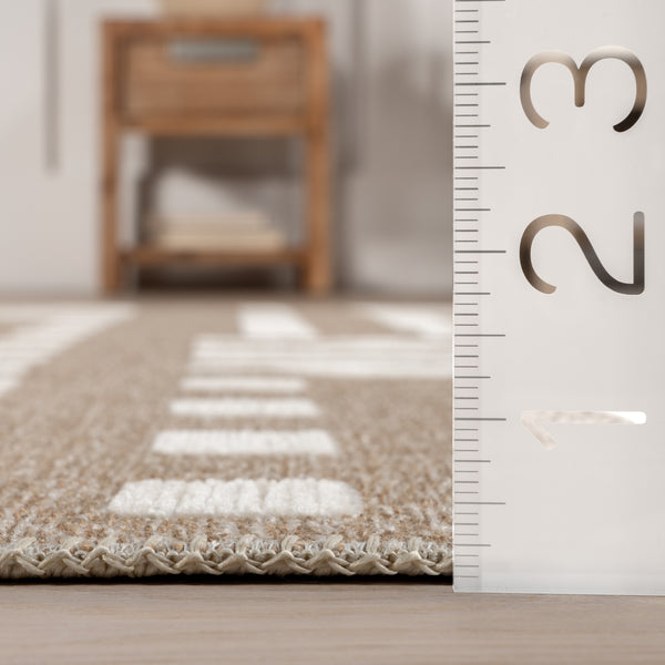 Nuloom Mina Modern Stripes Reversible Machine Washable Area Rug Beige