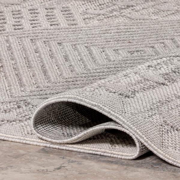 Nuloom Mindi Bold Geometric Indoor/Outdoor Area Rug Gray