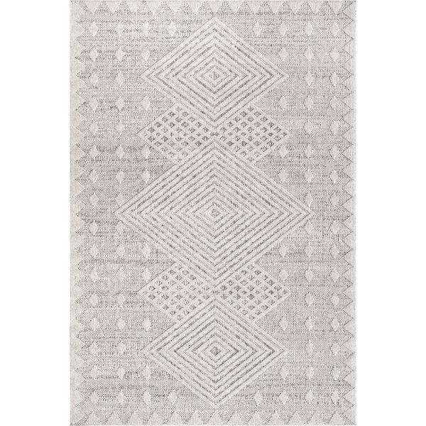 nuloom Mindi Bold Geometric Indoor/Outdoor Area Rug Gray