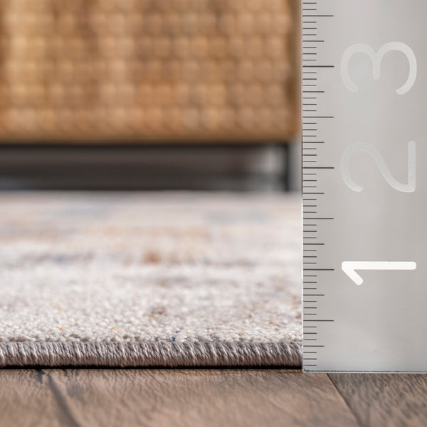 Nuloom Mindy Faded Contemporary Tiles Fringe Area Rug Beige