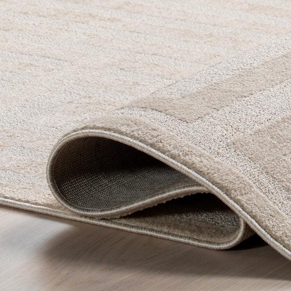 Nuloom Mireya Geometric Maze Machine Washable Area Rug Cream