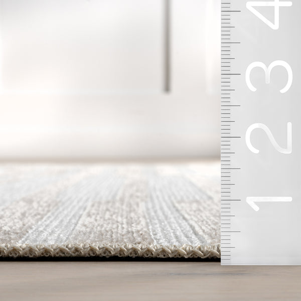 Nuloom Mirielle Striped Machine Washable Area Rug Taupe