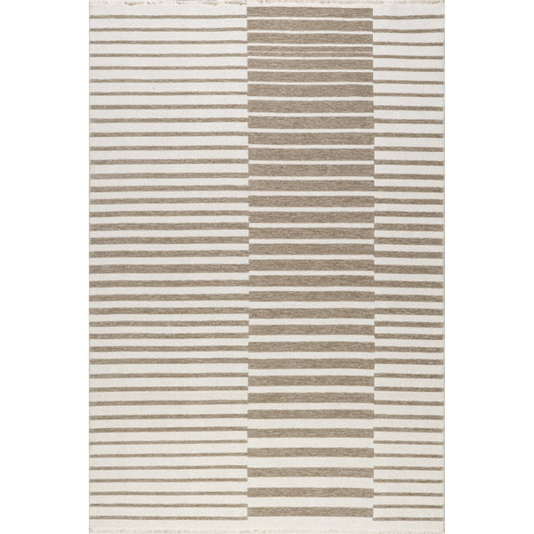 nuloom Mirielle Striped Machine Washable Area Rug Taupe