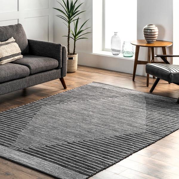 Nuloom Missy Handmade Cotton Contemporary Diamond Flatweave Area Rug Gray