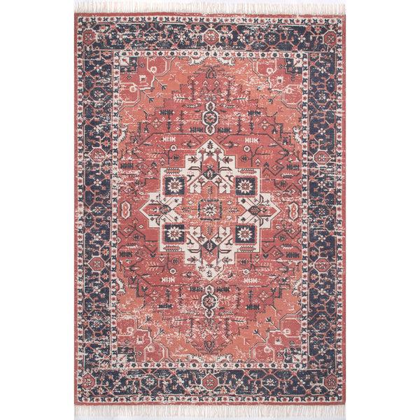 nuloom Miya Traditional Medallion Fringe Area Rug Rust
