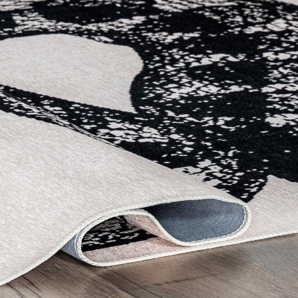 Nuloom Modern Slithering Serpent Machine Washable Area Rug Black