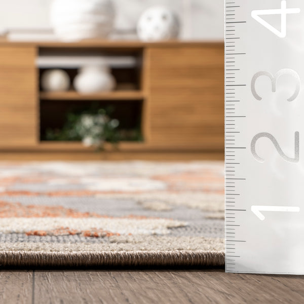 Nuloom Mona Abstract Machine Washable Area Rug Rust