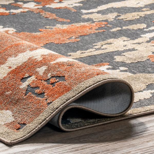 Nuloom Mona Abstract Machine Washable Area Rug Rust