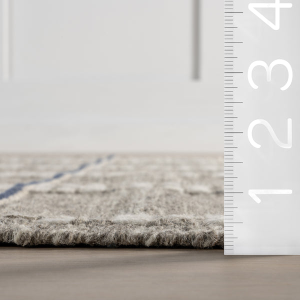 Nuloom Morgan Geometric Check Wool And Cotton Area Rug Grey
