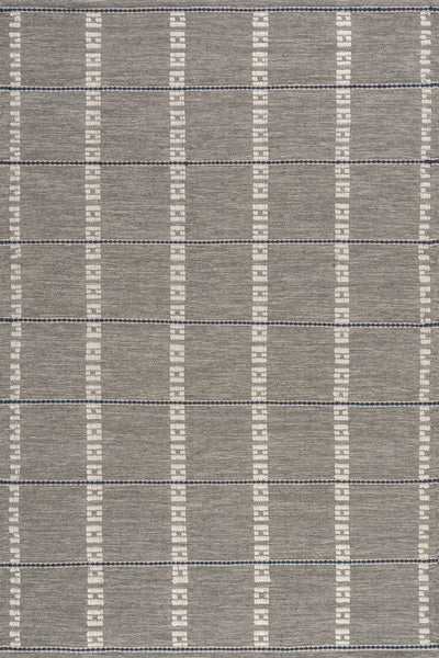 nuloom Morgan Geometric Check Wool and Cotton Area Rug Grey