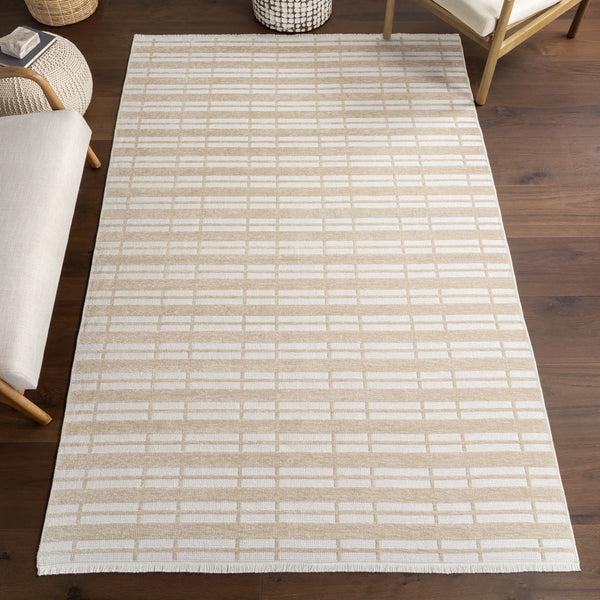 Nuloom Mortica Striped Machine Washable Area Rug Taupe