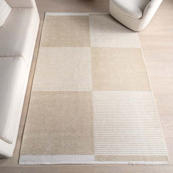 Nuloom Moxie Geometric Machine Washable Area Rug Taupe