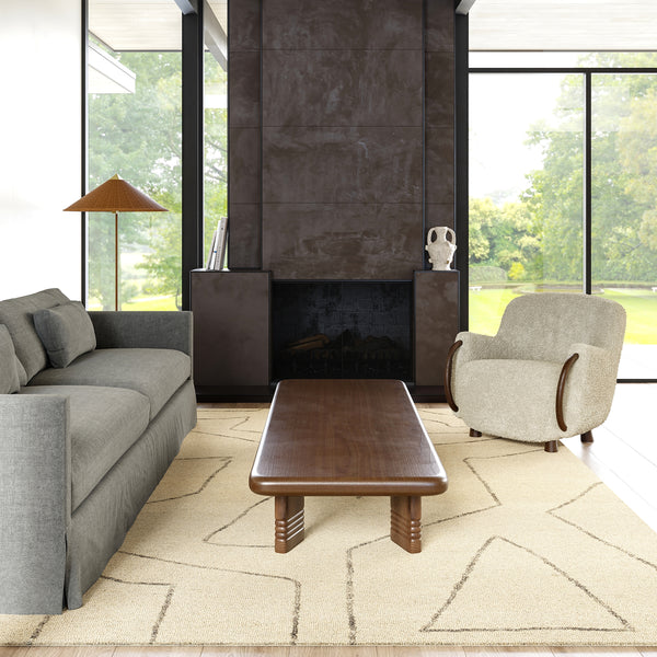 Nuloom Mulholland Textured Wool Area Rug Area Rug Cream
