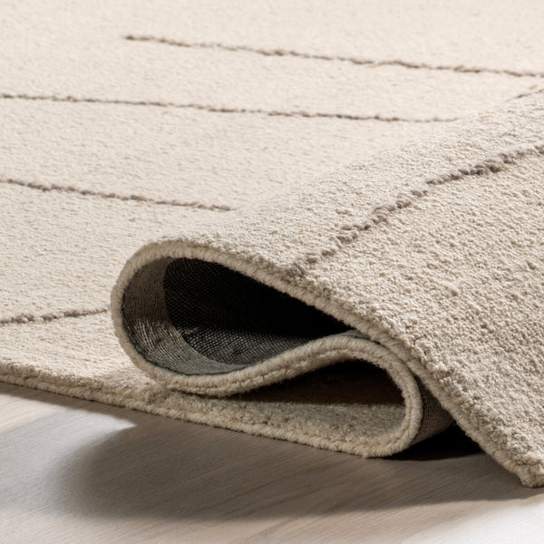 Nuloom Mulholland Textured Wool Area Rug Area Rug Cream