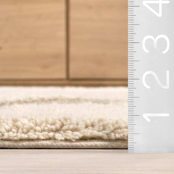 Nuloom Murray Geometric Wool Machine Washable Area Rug Ivory