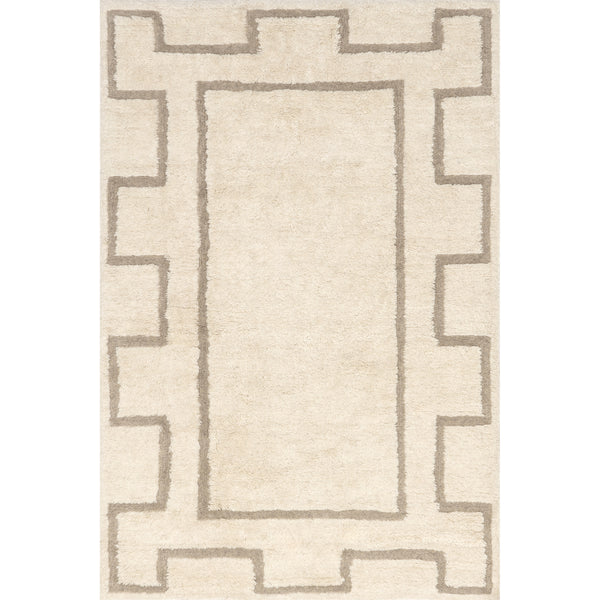 nuloom Murray Geometric Wool Machine Washable Area Rug Ivory
