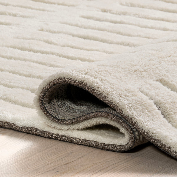 Nuloom Nalini Modern Striped High-Low Wool Area Rug Off White