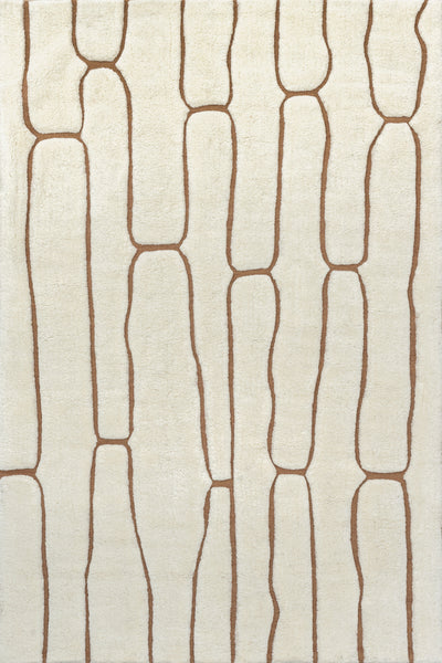nuloom Nazco Abstract New Zealand Wool Area Rug Cream