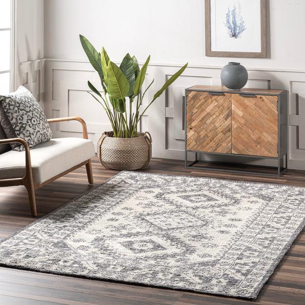Nuloom Nellie Traditional Persian Wool Area Rug Gray