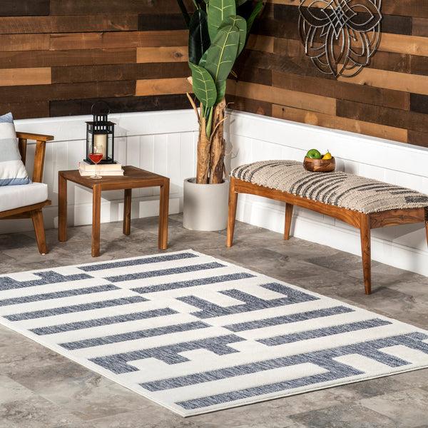 Nuloom Neri Modern Bars Indoor/Outdoor Area Rug Beige