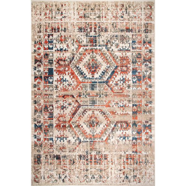 nuloom Niamh Distressed Ethnic Motif Area Rug Beige