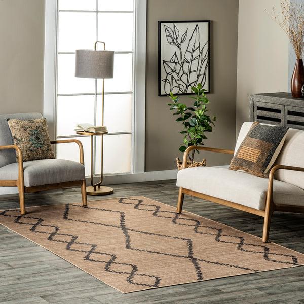 Nuloom Nita Tribal Bands Easy-Jute Machine Washable Area Rug Natural