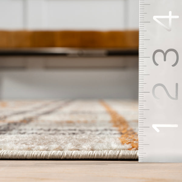 Nuloom Noelani Casual Plaid Area Rug Orange And Grey