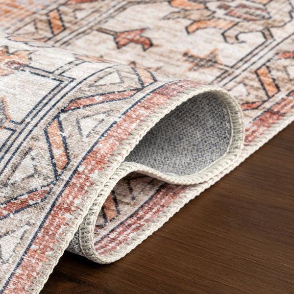 Nuloom Noemie SplashGuard Vintage Medallion Machine Washable Area Rug Rust