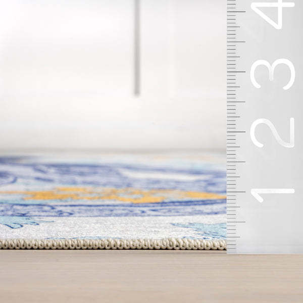 Nuloom Noori Coastal SplashGuard Machine Washable Area Rug Blue