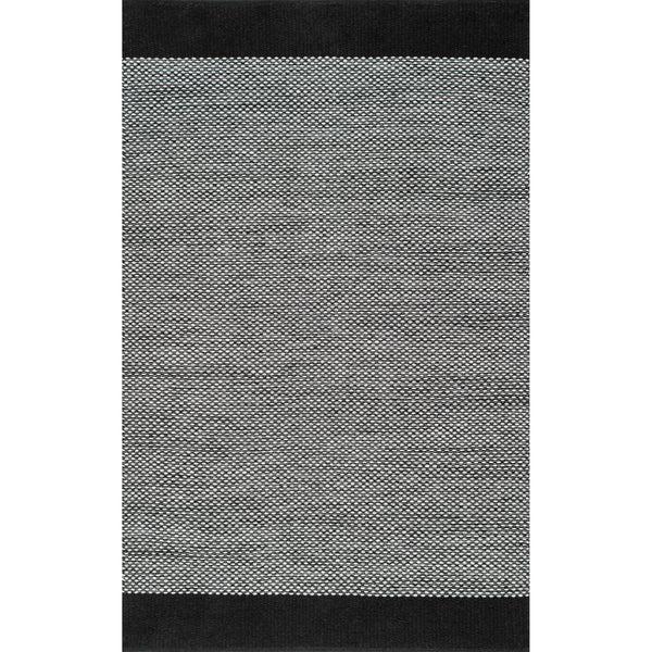 nuloom Noura Simple Cotton Flatweave Area Rug Black