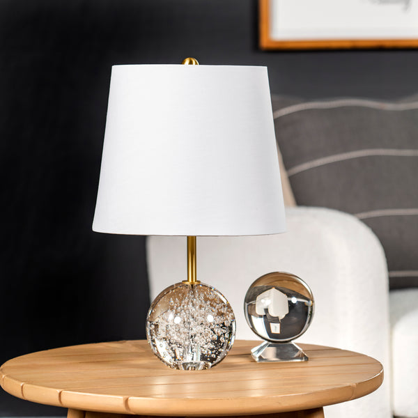 Nuloom 17-inch Gold Crystal Table Lamp Clear