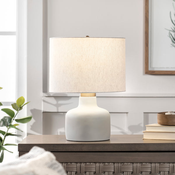 Nuloom 18-inch Concrete Urn Table Lamp Light Gray