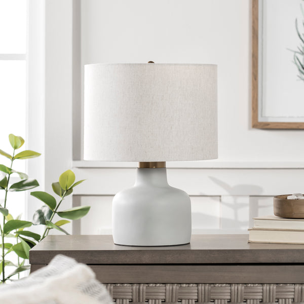 Nuloom 18-inch Concrete Urn Table Lamp Light Gray