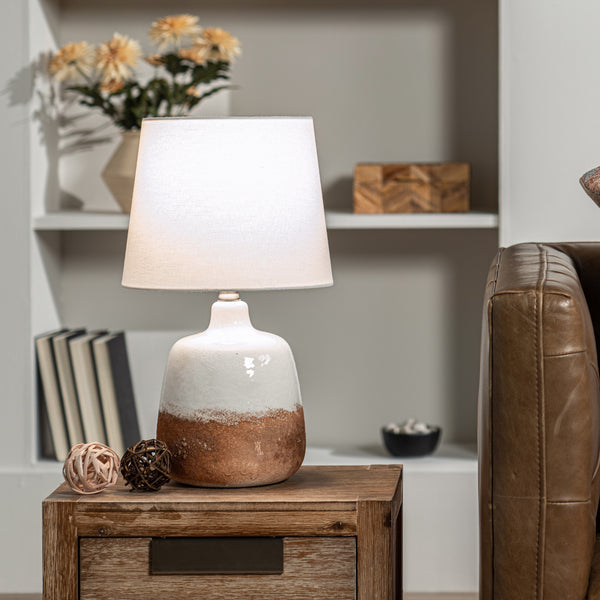 Nuloom 18-inch Ombre Ceramic Table Lamp White