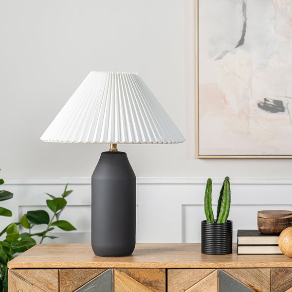 Nuloom 22-inch Modern Ceramic Table Lamp Black