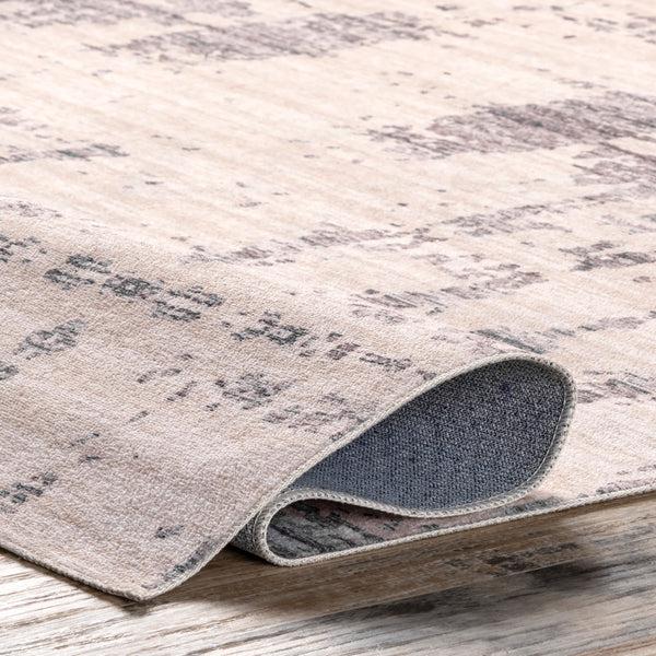 Nuloom Abstract Washable Area Rug Light Grey