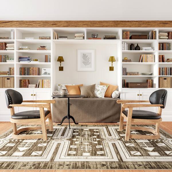 Nuloom Agave Geometric Fringed Area Rug Brown