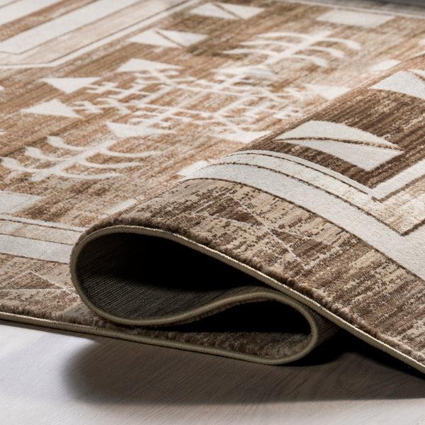Nuloom Agave Geometric Fringed Area Rug Brown