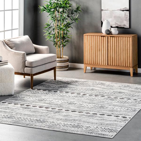 Nuloom Aida Tribal Banded Bohemian Area Rug Gray