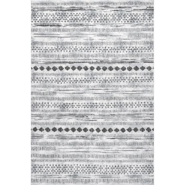 nuloom Aida Tribal Banded Bohemian Area Rug Gray